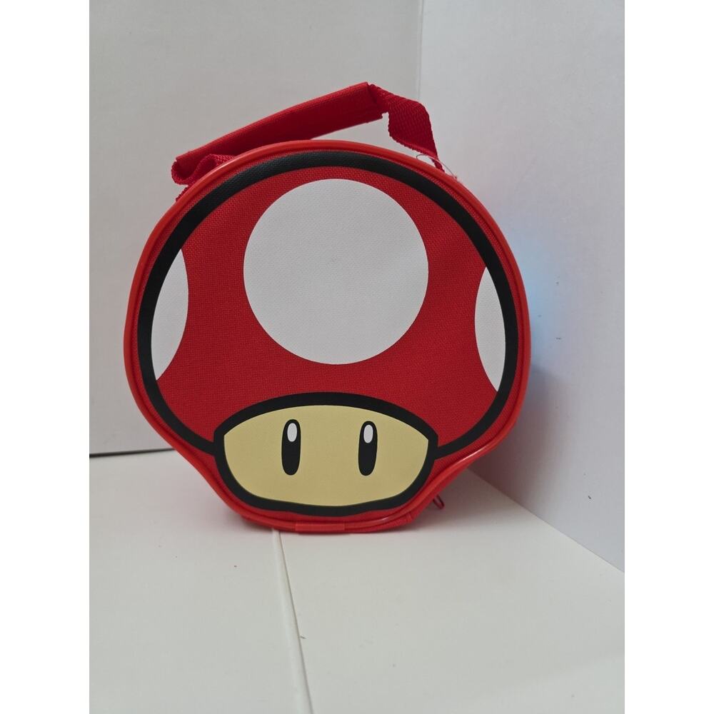 Super Mario Red Mushroom Toad Lunch Bag Insulated Zip Official Nintendo Bag New - Picture 9 of 9